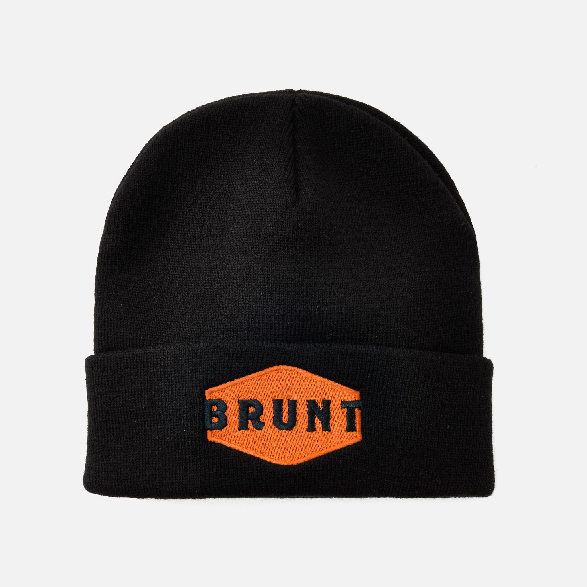 Black and Orange Cuffed Beanie